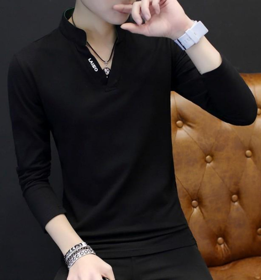 Long Sleeve V-Neck Casual Men's Shirt