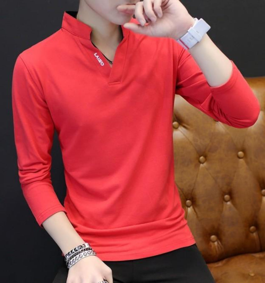Long Sleeve V-Neck Casual Men's Shirt