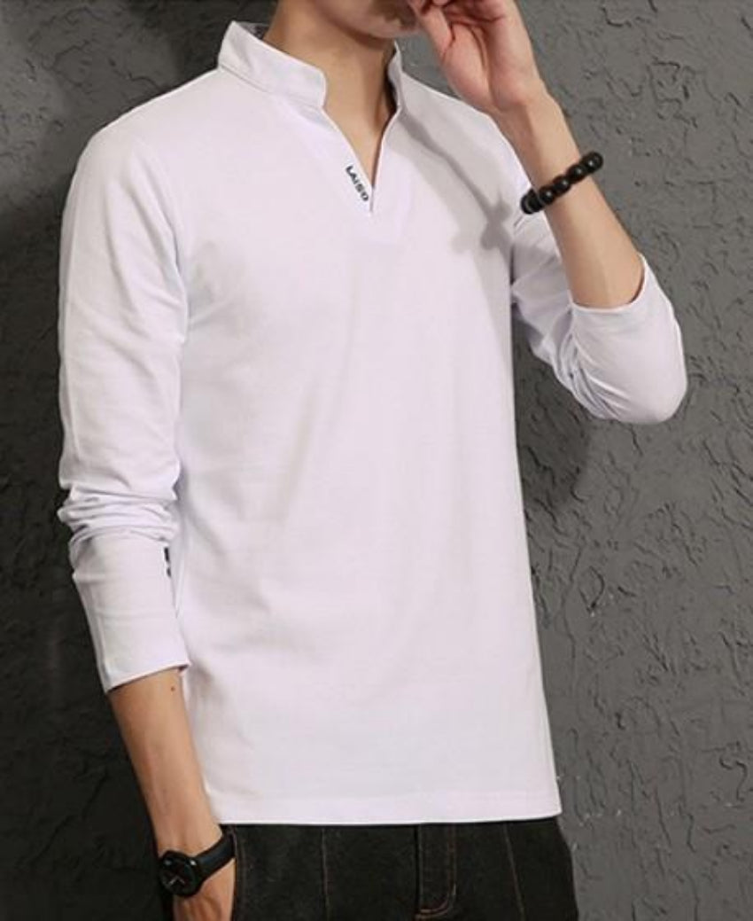 Long Sleeve V-Neck Casual Men's Shirt