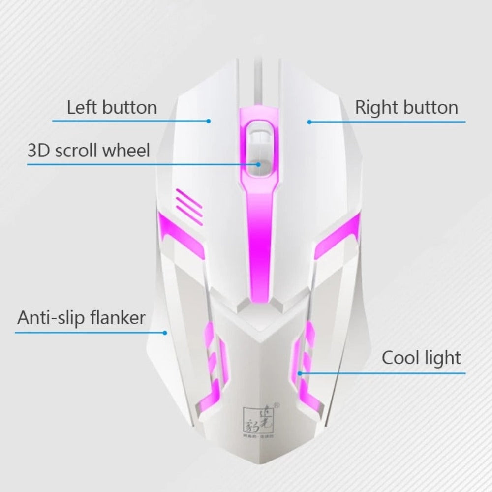 Gaming Keyboard and Mouse Set for Ninja and Dragon Enthusiasts in White and Knightly Design