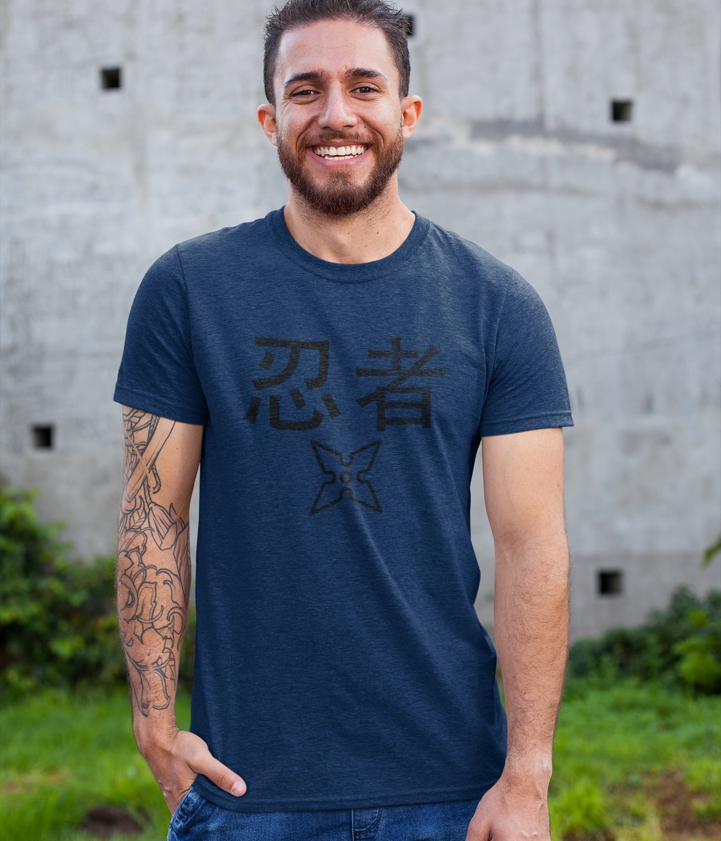 Ninja T-Shirt with a Worn-Out Look