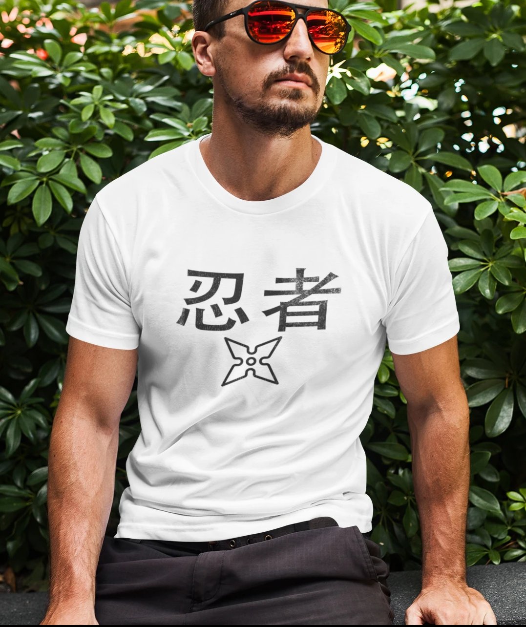Ninja T-Shirt with a Worn-Out Look