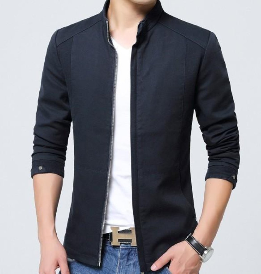 Fitted Zippered Jacket for Men