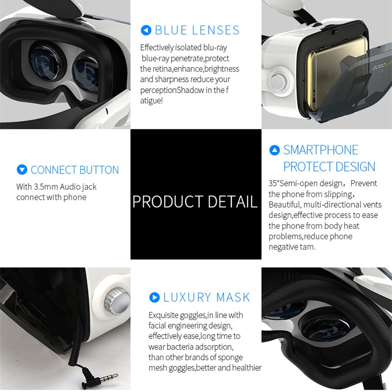 Ninja Dragon VZ4 Virtual Reality Headset with Remote Control for 4" to 6" Smartphones