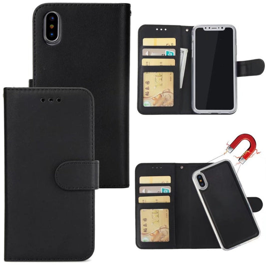 Detachable Magnetic Wallet Case for iPhone: Securely Hold Your Cards: black, gray smartphone wallet folio case, minimal style