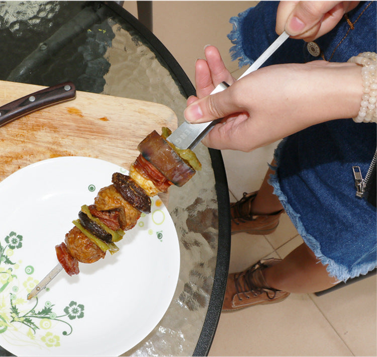 Stainless Steel Skewers for Grilling - Set of 6 Pieces