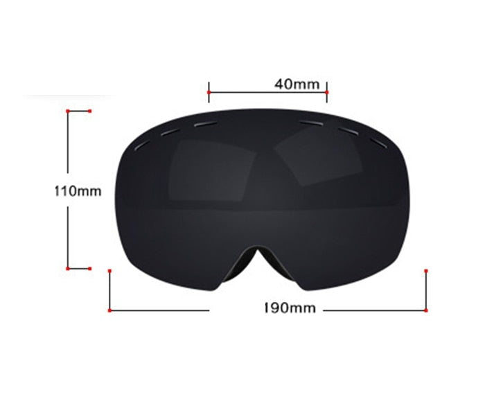 Dual-layered Ski Goggles with UV 400 Shield and Anti-Fog Technology