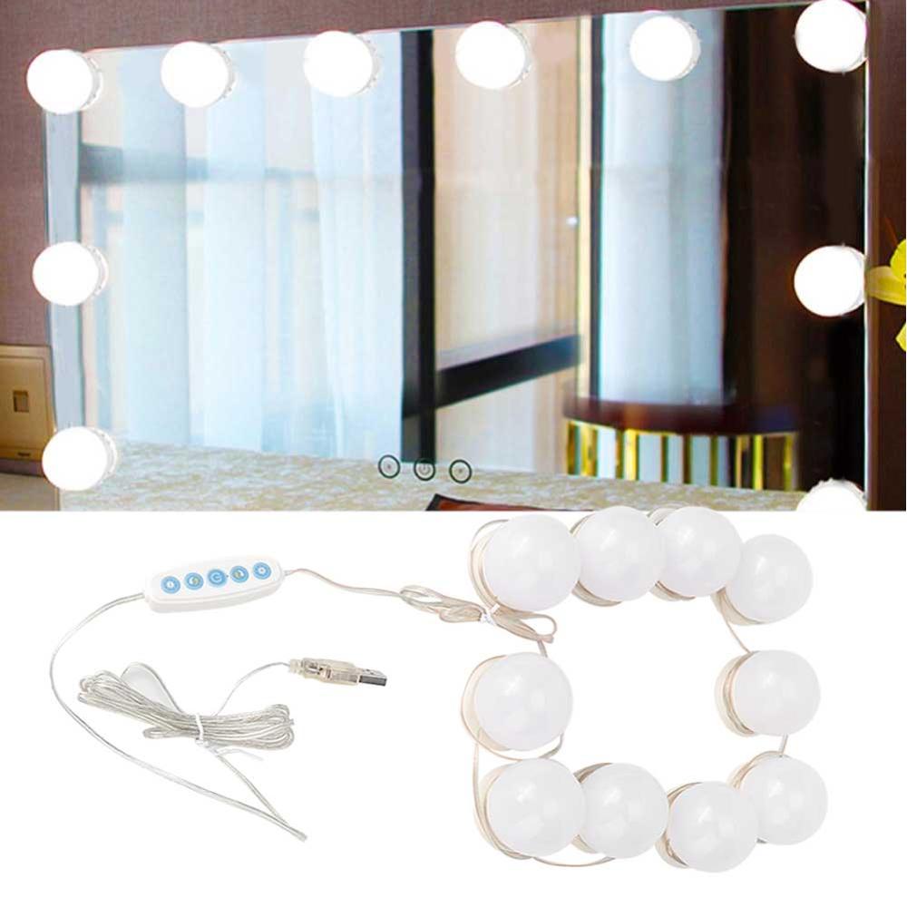 LED Vanity Table with Adjustable Brightness Lights - Set of 10 Bulbs