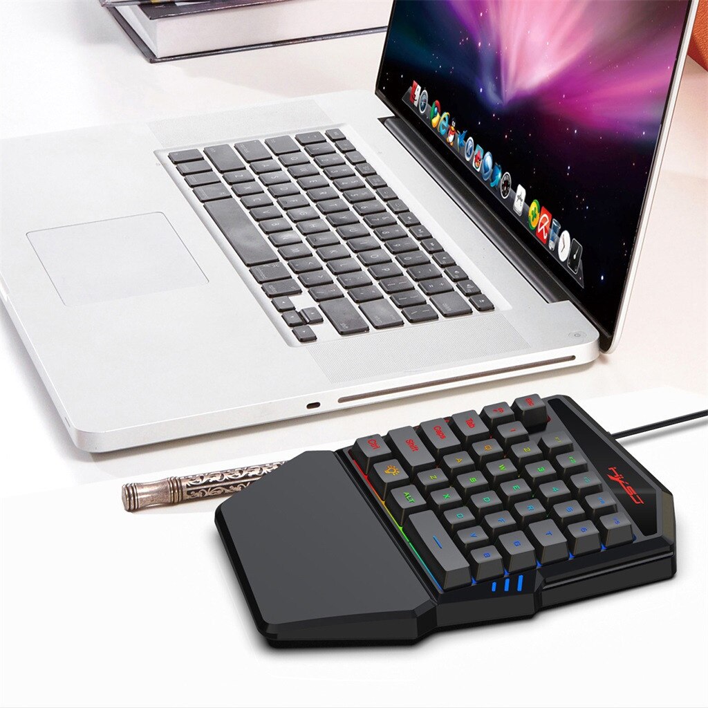 Professional Gaming Keyboard and Mouse Set with Colorful Ninja Dragon Design and One-Handed Operation