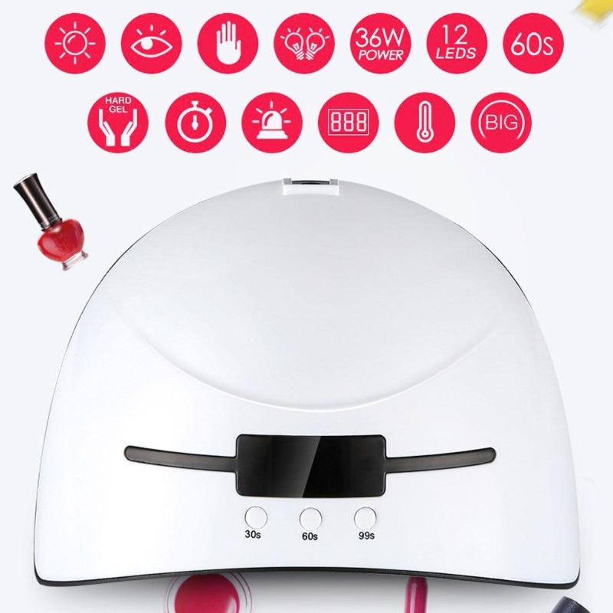 Gel Nail Curing Lamp - Acrylic UV LED for Effortless Nails