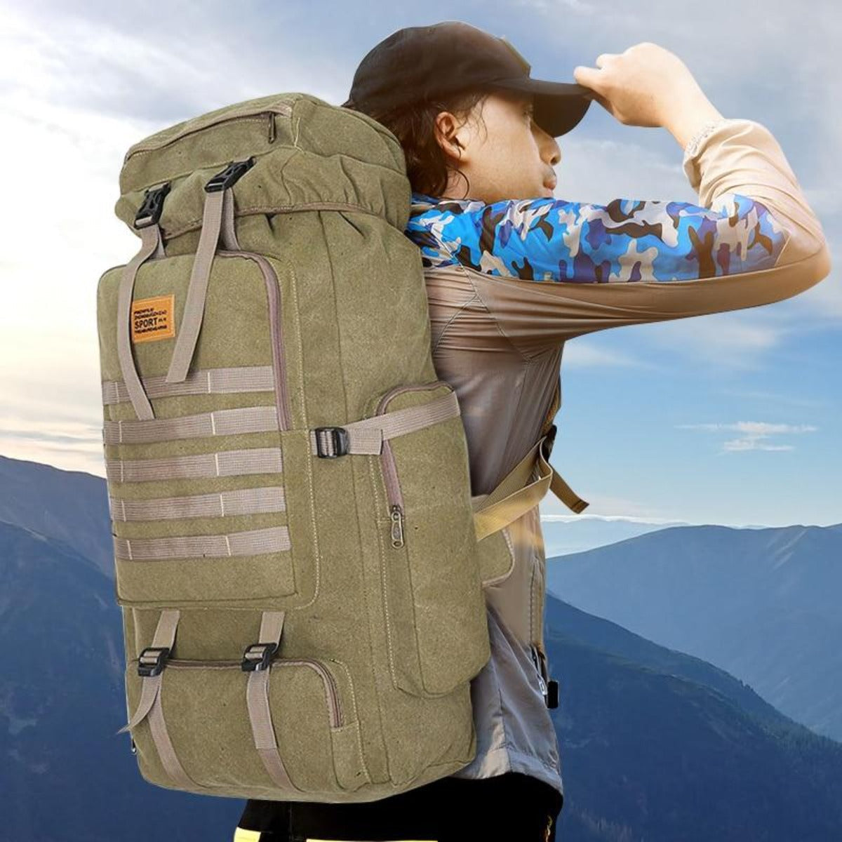 Large Capacity Waterproof Backpack for Outdoor Camping and Hiking (100L)