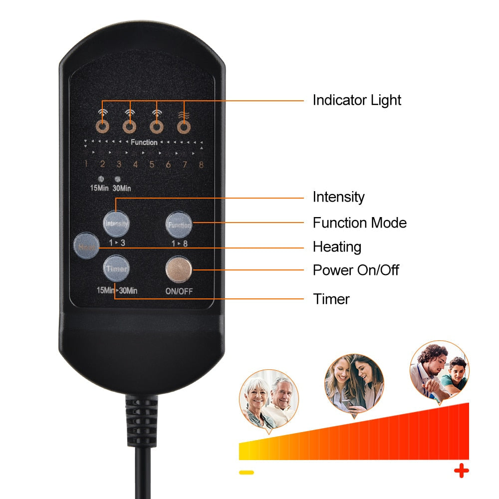 Portable Heat Therapy Massage Cushion - Enjoy the Benefits of Vibrating and Soothing Heat Anywhere