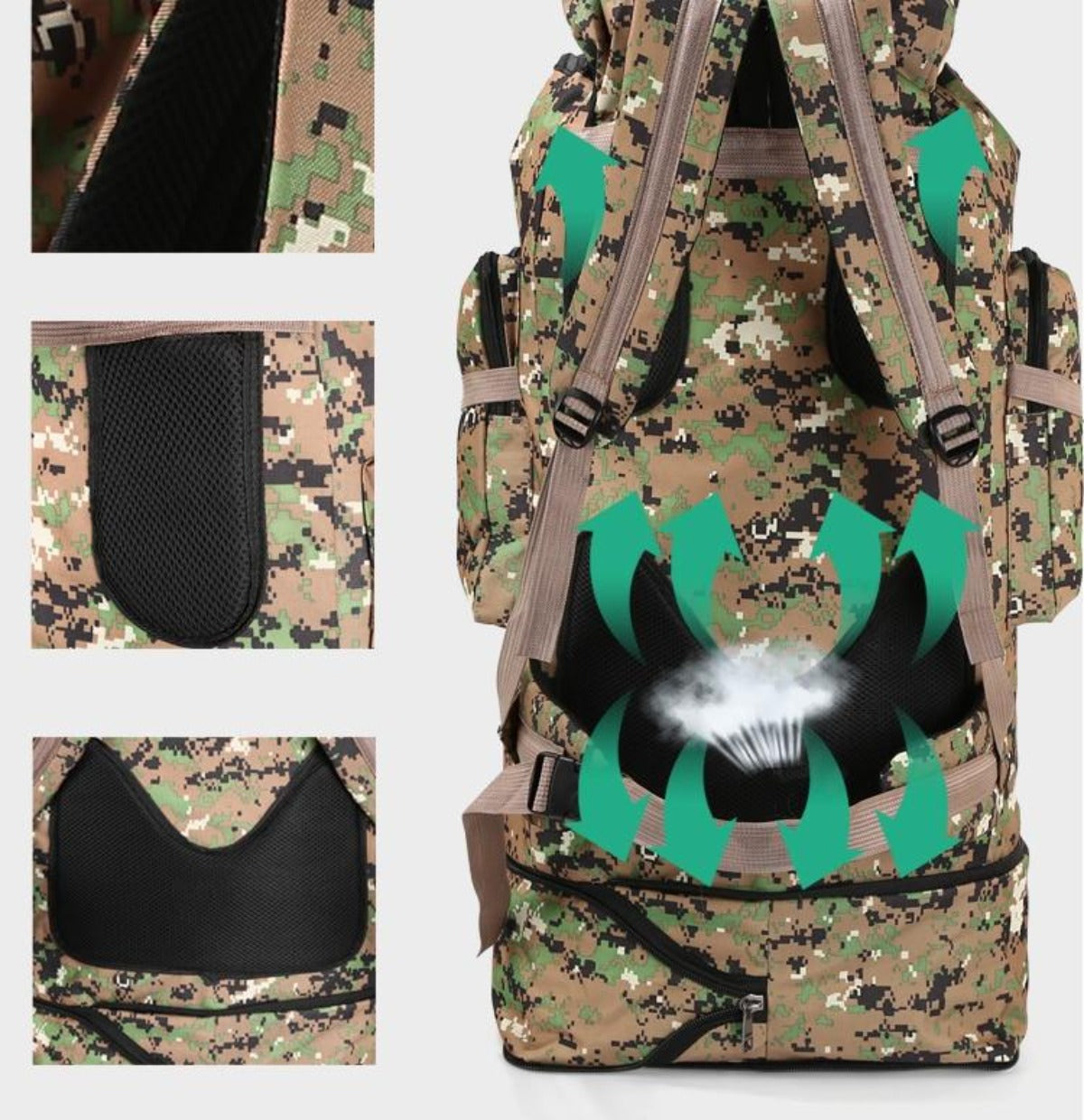 Large Capacity Waterproof Backpack for Outdoor Camping and Hiking (100L)