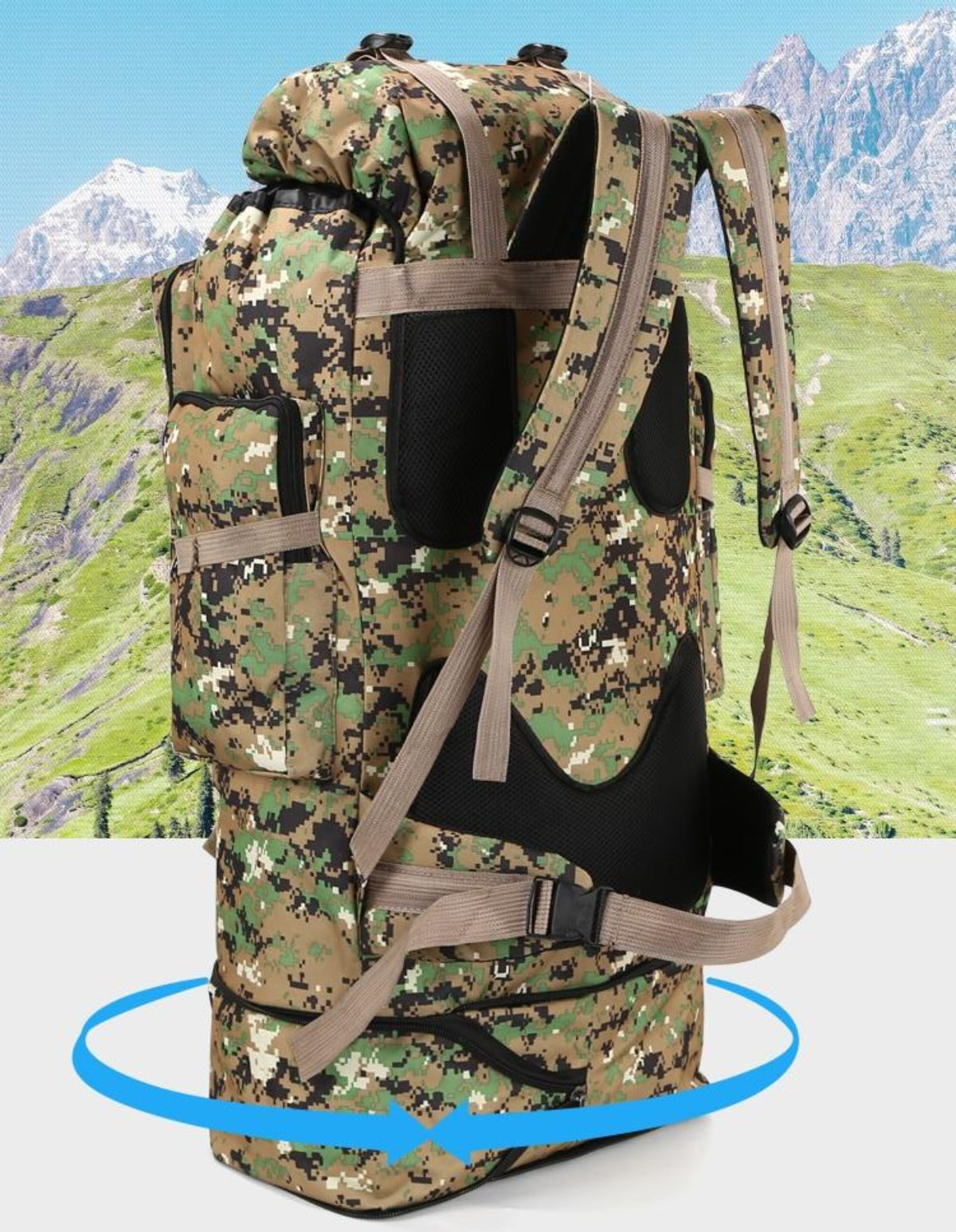Large Capacity Waterproof Backpack for Outdoor Camping and Hiking (100L)