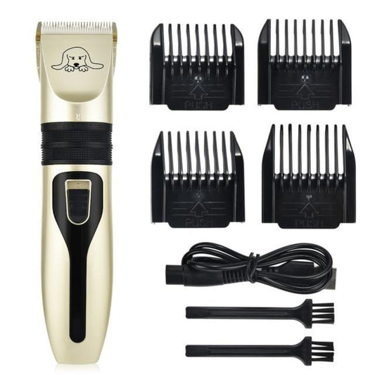 Pet Grooming Kit: Clarifying the Essentials: gold, black electric hair clipper grooming kit, minimal style
