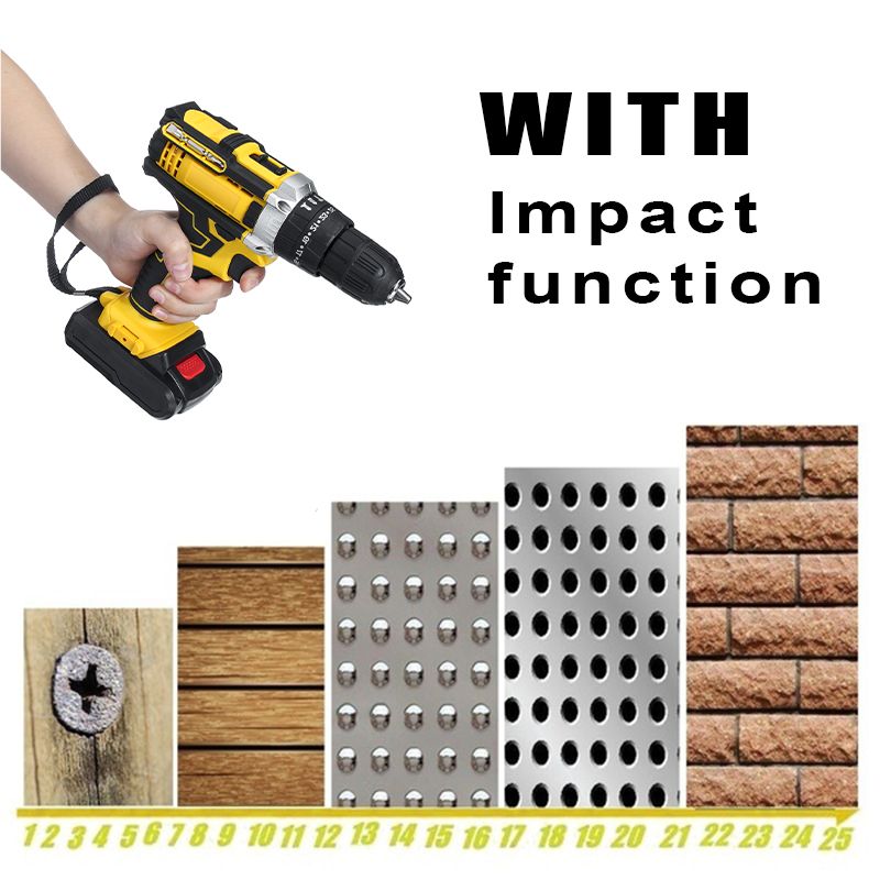 Cordless Impact Drill Driver with 48V Power and 25+3 Torque Options