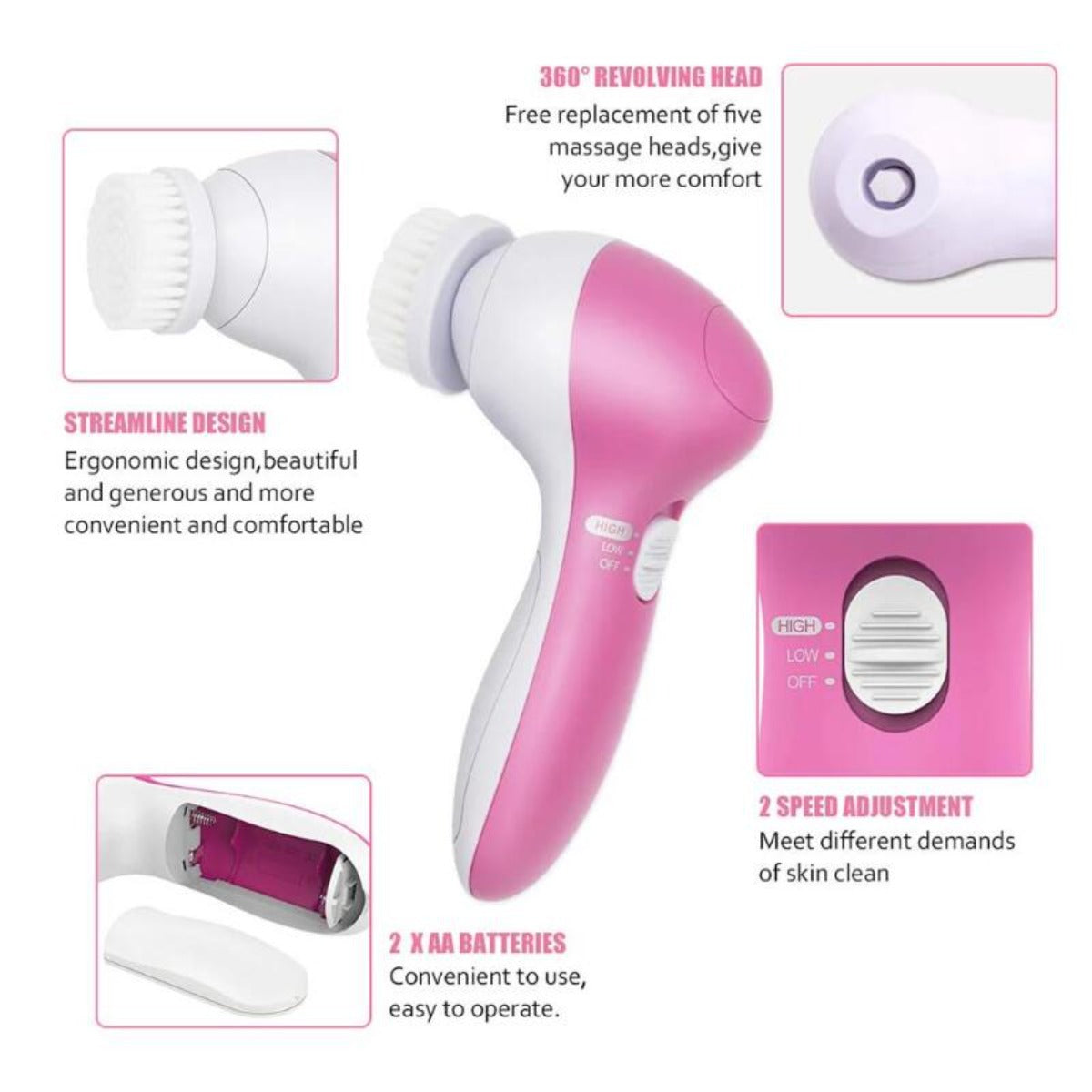 Massage Brush Set for Facial Cleansing