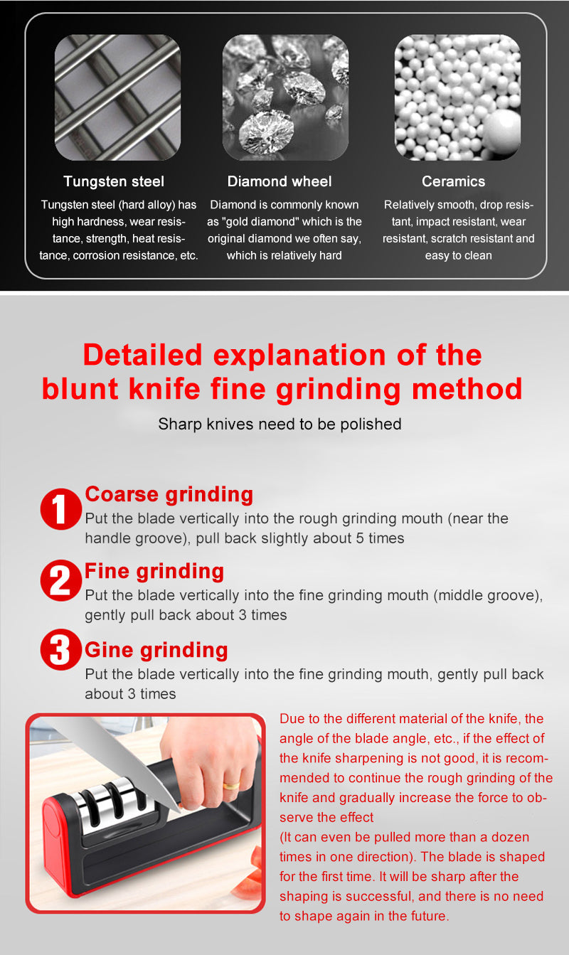 Professional Handheld 3 Stage Knife Sharpening Device