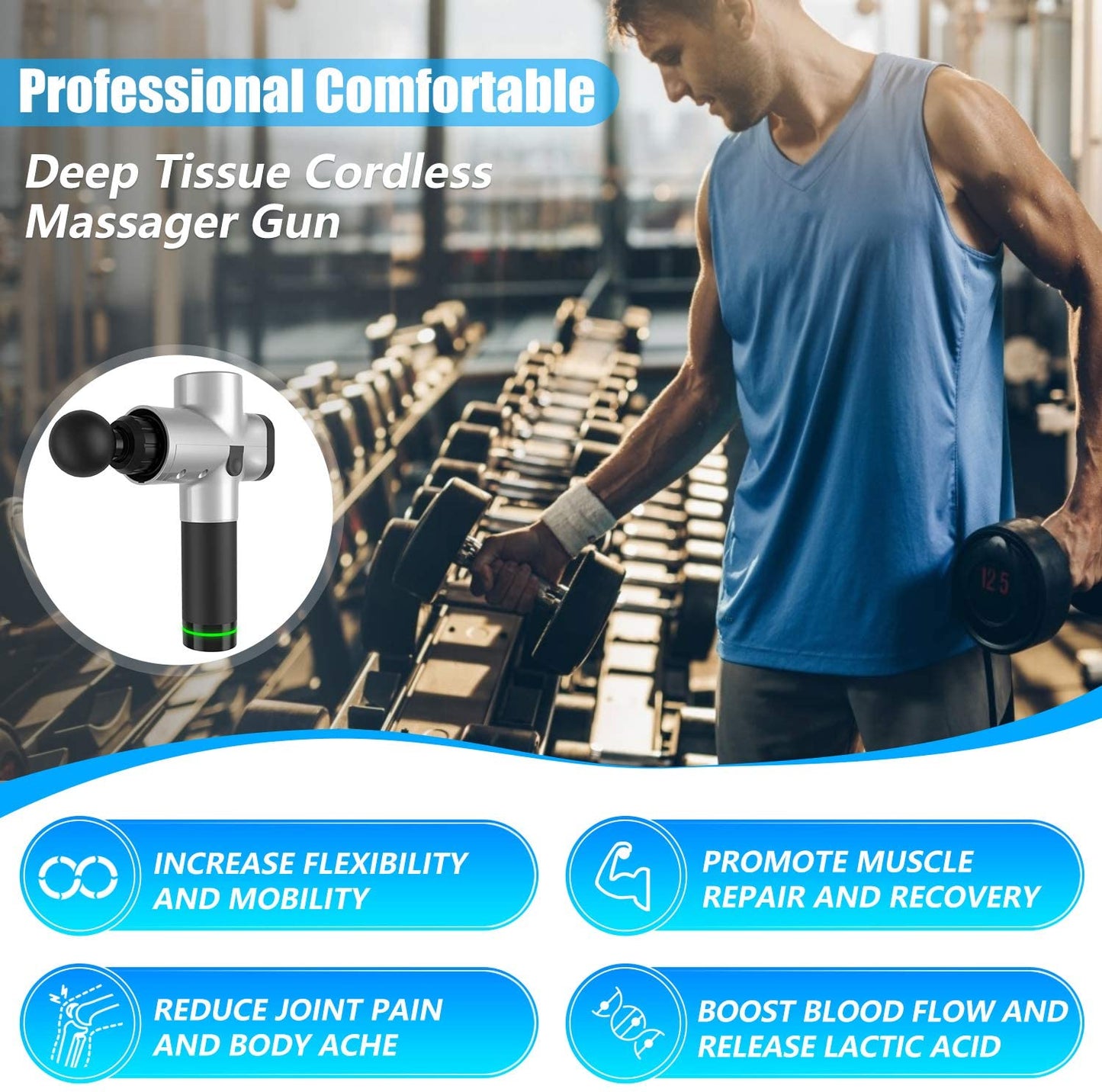 Premium Handheld Massager with 30 Speeds and 6 Interchangeable Heads