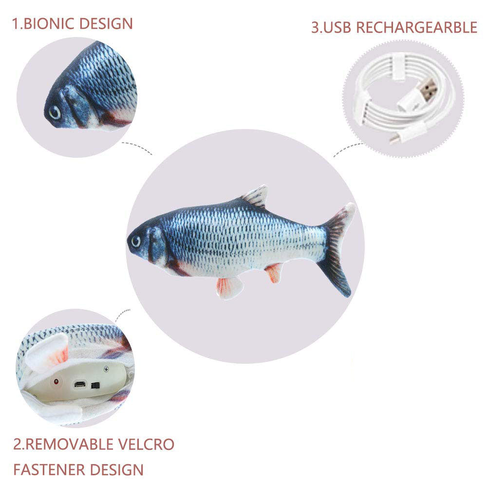 Flipping Electric Fish Toy for Feline Entertainment