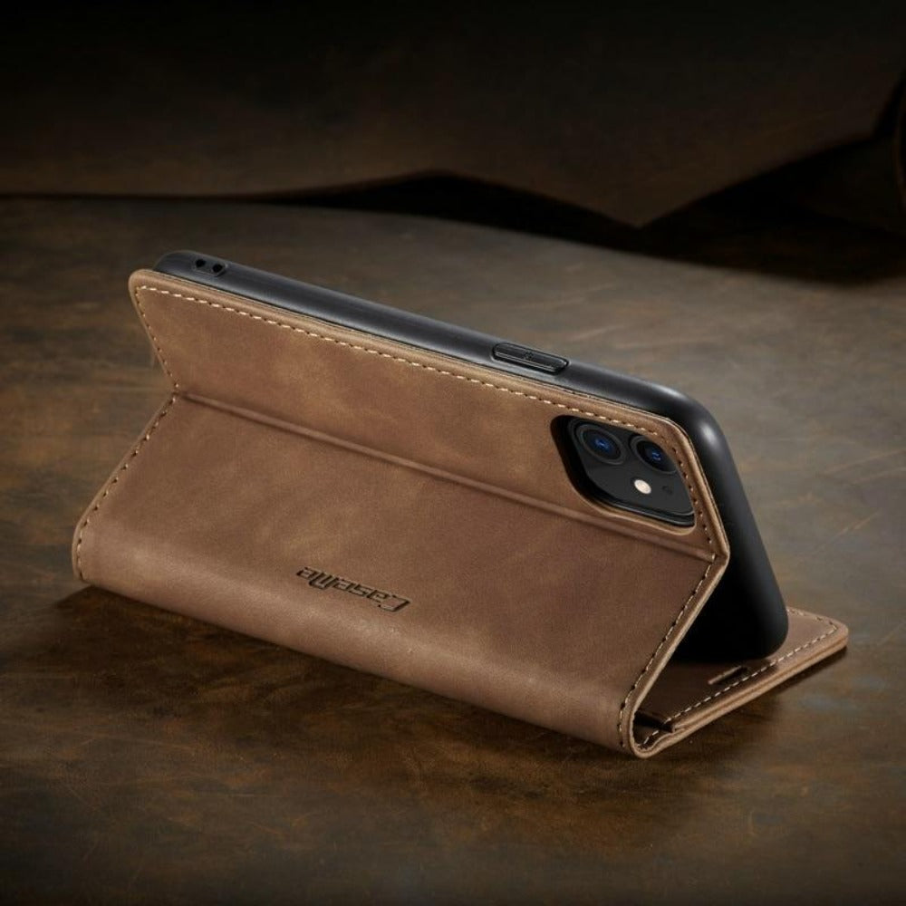 Luxurious Flip Wallet Case with Magnetic Closure for iPhone