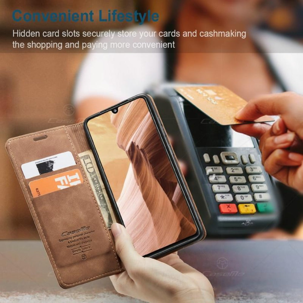 Luxurious Flip Wallet Case with Magnetic Closure for iPhone