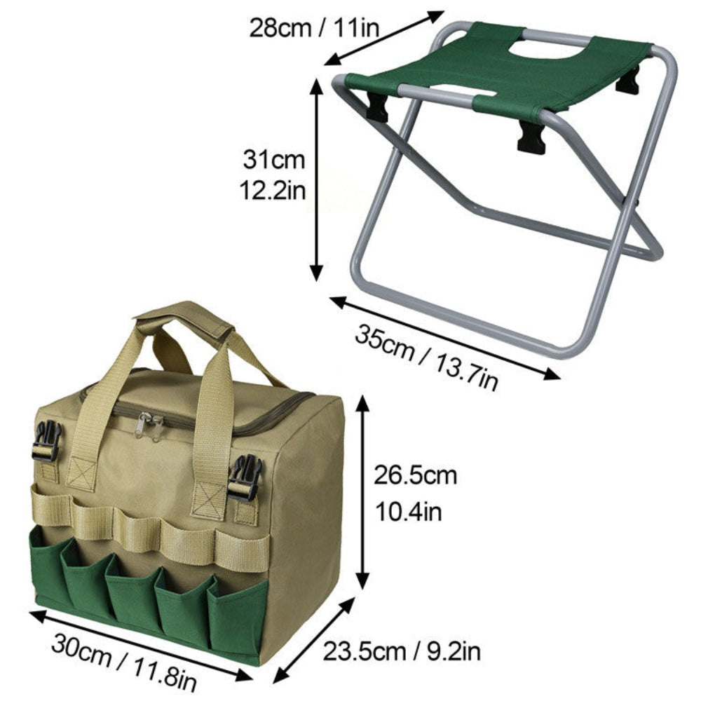 Detachable Mini Chair Multi Purpose Gardening Tool Organizer Bag