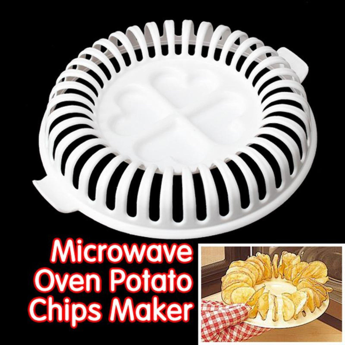 Set of 2 Microwaveable Potato Chip Makers, Convenient for Microwave Use