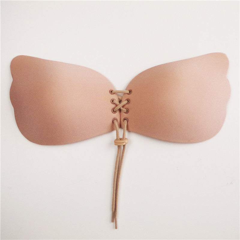 Beige Push Up Bra with Butterfly Design