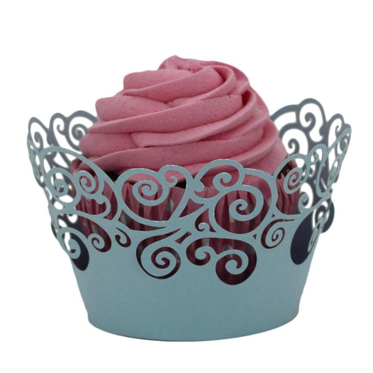 Set of 100 Lace Laser Cut Holders for Cupcakes and Muffins with Festive Design