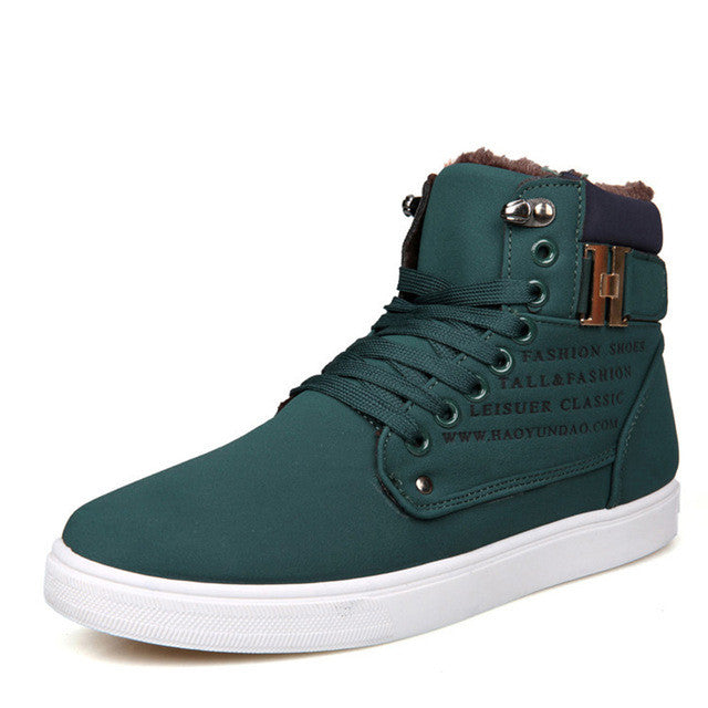 Black Lace Up Sneaker Boots for Men