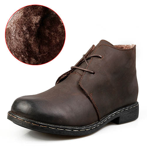 Classic Leather Ankle Boots for Men's Casual Wear: dark brown, black ankle boot, casual style