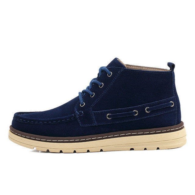 Suede Leather Lace Up Ankle Boots for Men