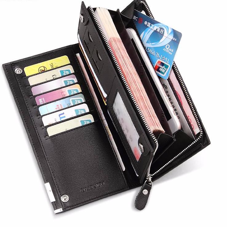 Leather Long Wallet for Men's Business Attire