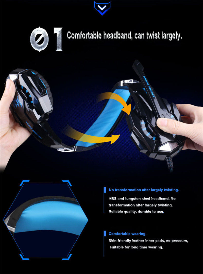 LED Gaming Headset with Microphone for Ninja Warriors - Model G9300
