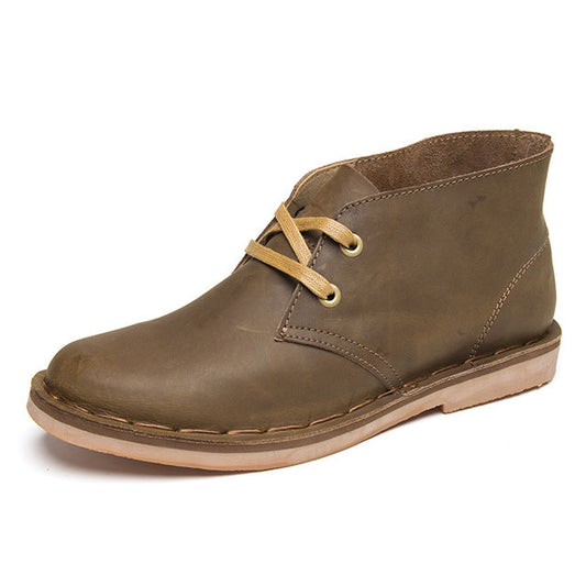 Casual Leather Ankle Boots for Men: brown, tan ankle boot, casual minimal style