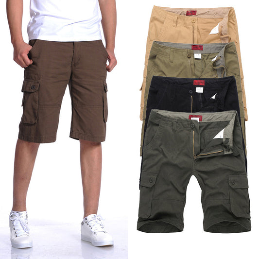 Casual Shorts with Multiple Pockets for Men: brown, tan cargo shorts, casual utilitarian style