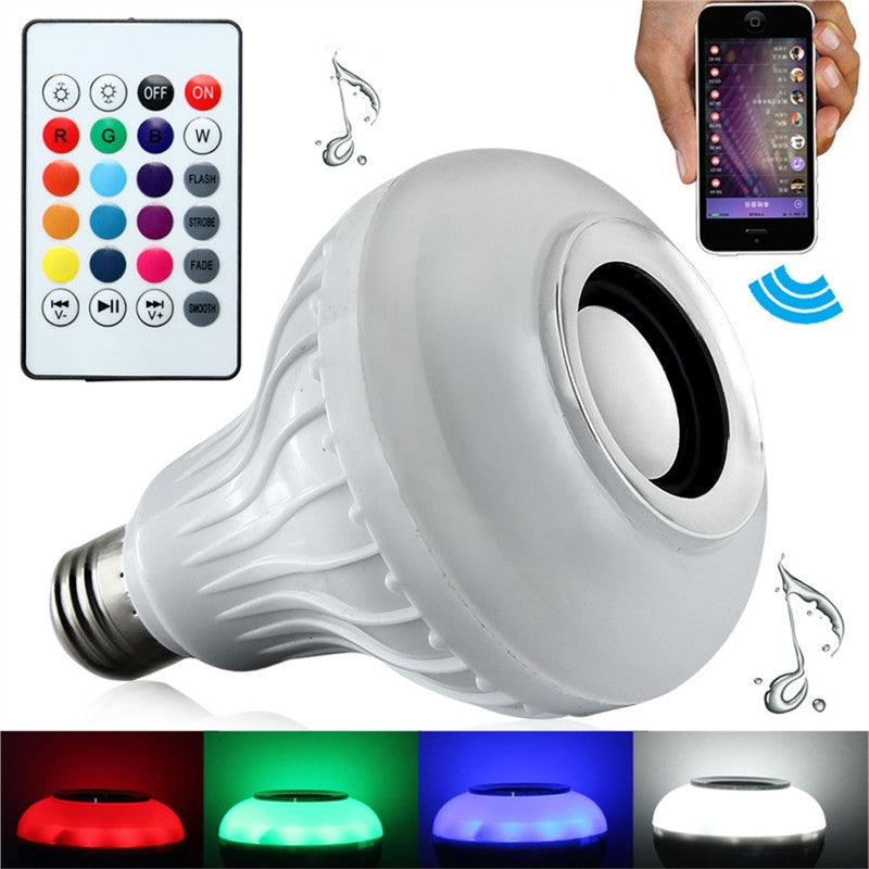 Smart Wireless LED Light Bulb with Integrated Bluetooth Speaker
