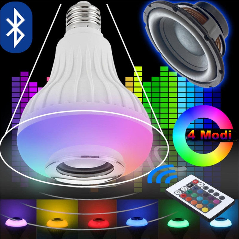 Smart Wireless LED Light Bulb with Integrated Bluetooth Speaker
