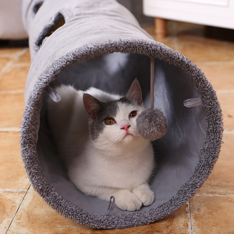 Collapsible Animal Activity Tunnel Kit with Detachable Toy