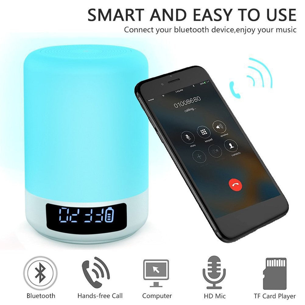 Enhanced Wireless Bluetooth Speaker with Touch-Activated Colorful LED and Powerful Bass