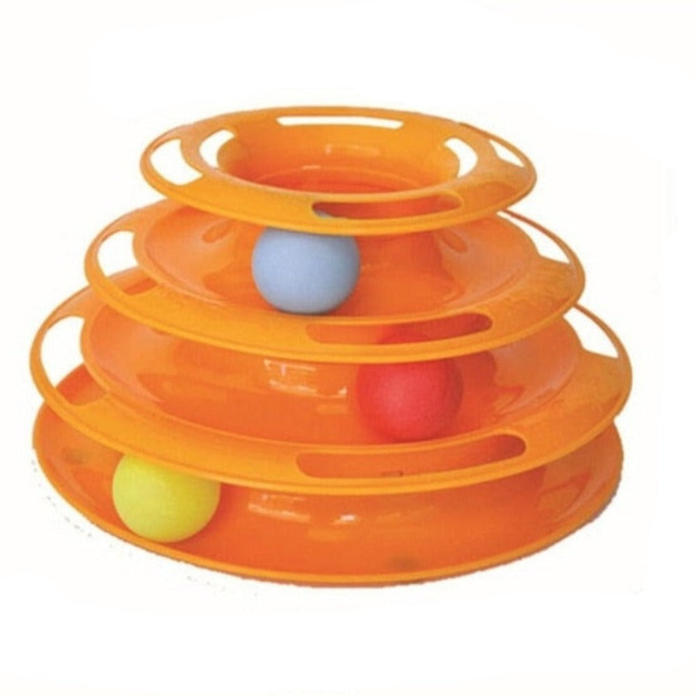 Multi-layer Foldable Interactive Cat Toy with Turntable Design