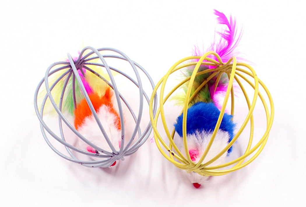 Hilarious Spinning Cat Toy Set with 5 Cages