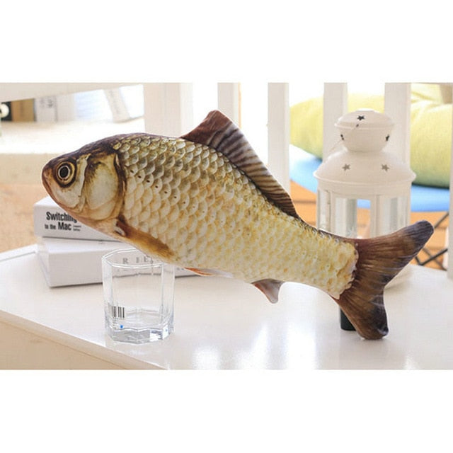 Soft Plush 3D Cat Fish-Shaped Pillow Set - 5 Pieces