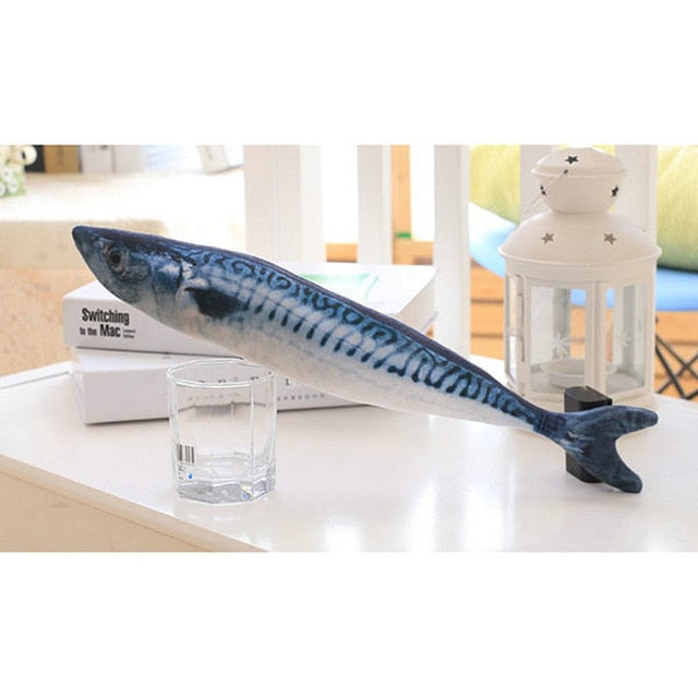 Soft Plush 3D Cat Fish-Shaped Pillow Set - 5 Pieces