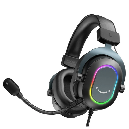 Dragon 6 Vibrant RGB Gaming Headset with Microphone, Immersive Over-Ear Headphones: black, dark gray over-ear gaming headset