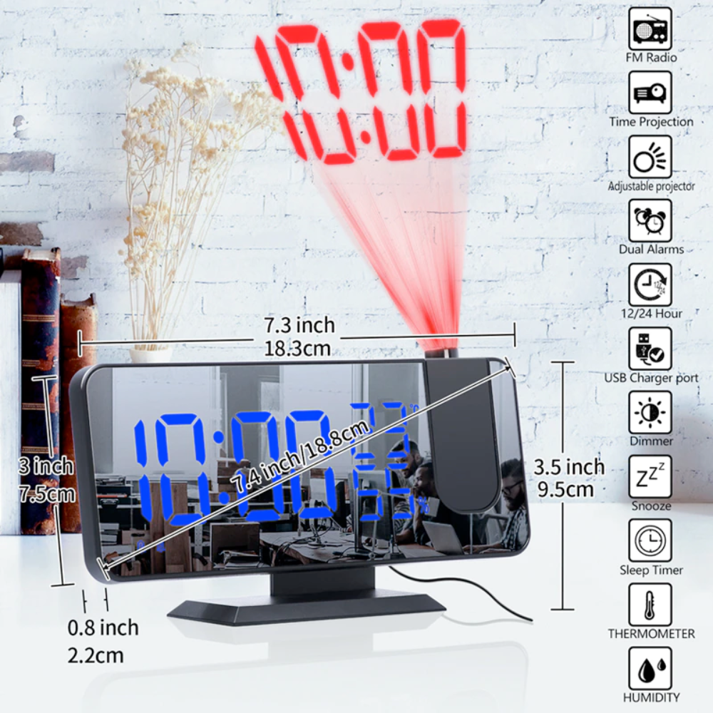 FM Radio Alarm Clock with Digital Display