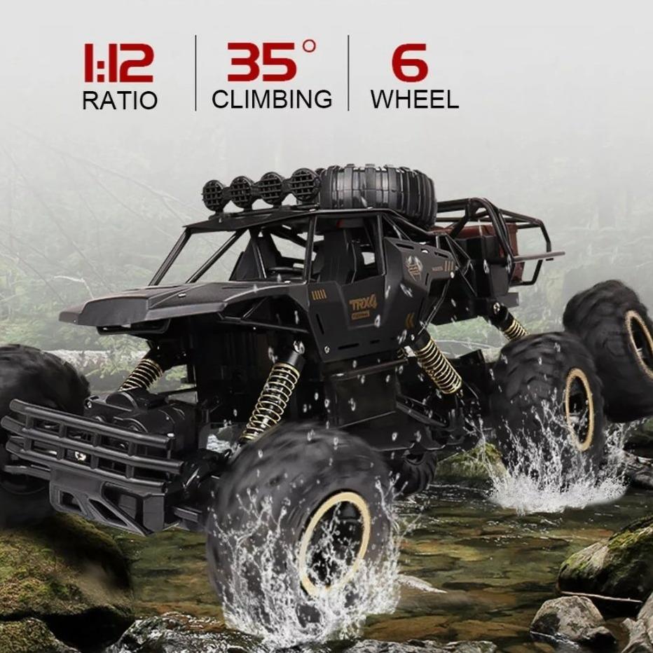 High Speed 1/12 Scale 4WD Monster Truck with 6 Wheels and Remote Control - Dragon Edition