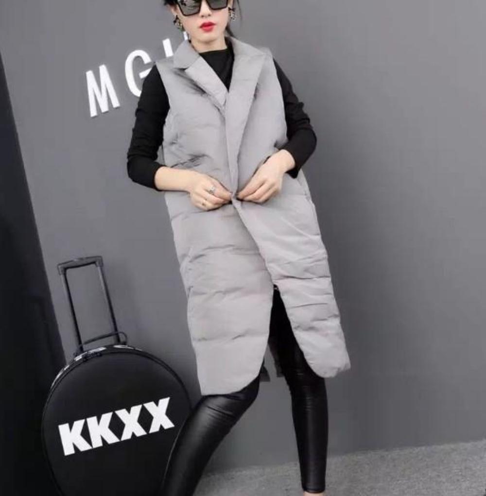 Long Double Breasted Winter Vest for Women