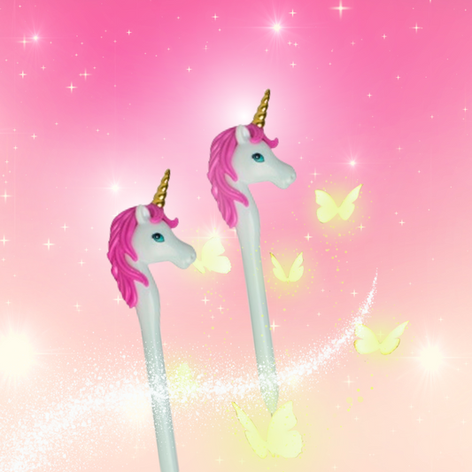 Enchanting Unicorn Joy Pens, 200 Pieces: pink, white unicorns, fantasy cartoon/kawaii style